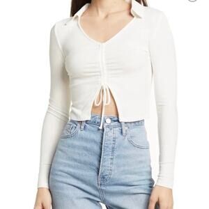 Elodie - NWT Ruched Fine Knit Crop Top